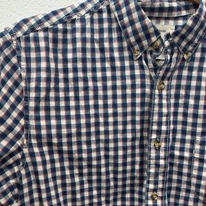 Life After Denim Bombfell Men's Checkered Shirt - Blue and Red plaid medium VGUC